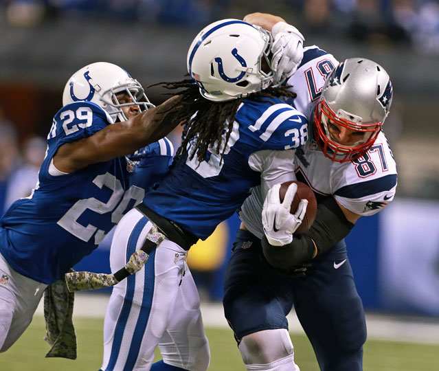 Rob Gronkowski Sergio Brown Indianapolis Colts New England Patriots 2014